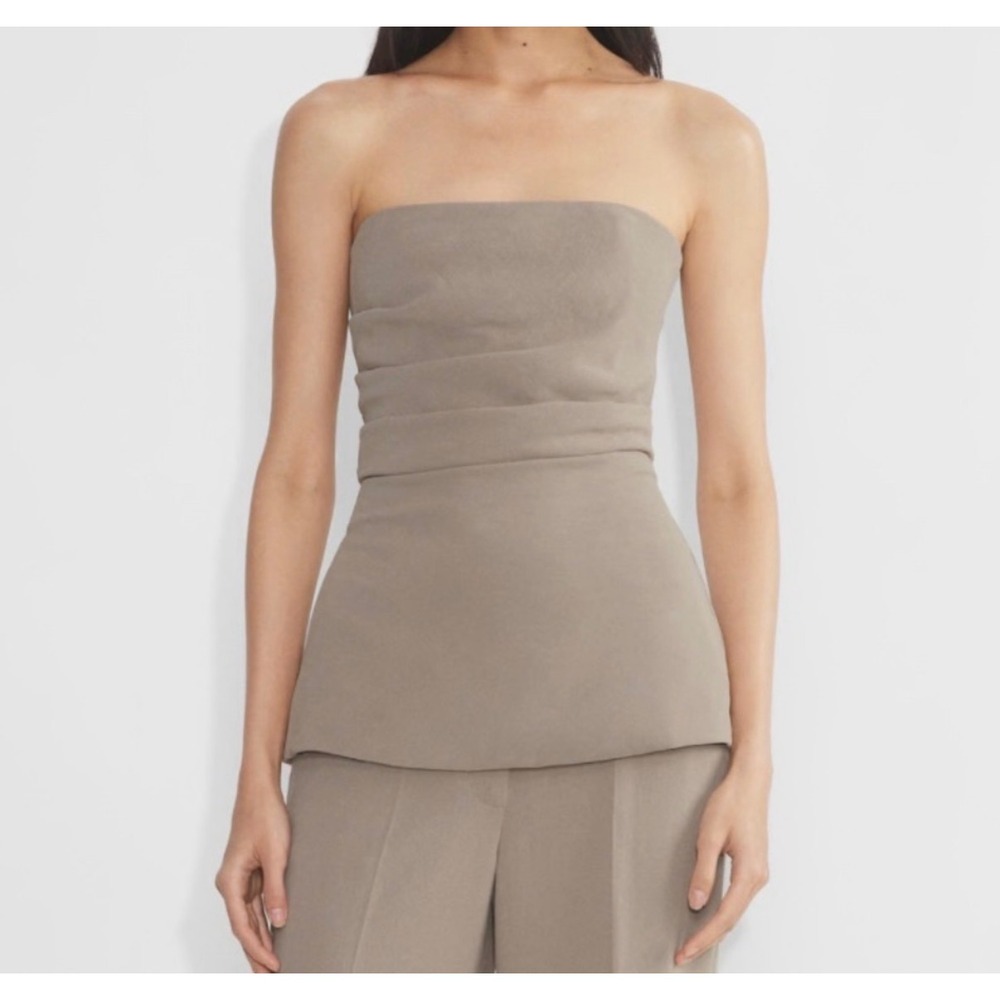 NWT Aritzia Wilfred Lilou Tube Top Boho Preppy Minimalist Coquette Taupe XL